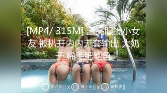 [MP4/ 315M] 漂亮眼镜小女友 被扒开内内无套输出 大奶子 稀毛肥鲍鱼