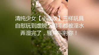 清纯少女【小改改】三样玩具自慰玩到虚脱，阴毛都被淫水弄湿完了，骚声叫射你！