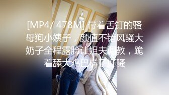 [MP4/ 478M] 带着舌钉的骚母狗小姨子，颜值不错风骚大奶子全程露脸让姐夫调教，跪着舔大鸡巴样子好骚