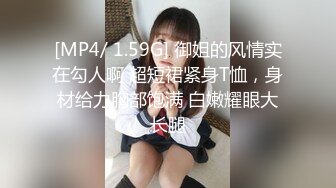 [MP4/ 1.59G] 御姐的风情实在勾人啊 超短裙紧身T恤，身材给力胸部饱满 白嫩耀眼大长腿