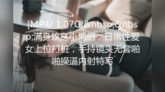 [MP4/ 1.07G]&nbsp;&nbsp;满身纹身小情侣，日常性爱女上位打桩，手持镜头无套啪啪操逼内射特写